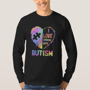 Ich Liebe jemand mit Autismus Bewusstsein Monat Gr T-Shirt