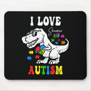 Ich Liebe jemand mit Autismus Familie Herz T Rex D Mousepad