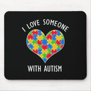 Ich Liebe jemand mit Autismus Puzzle Herz Bewussts Mousepad