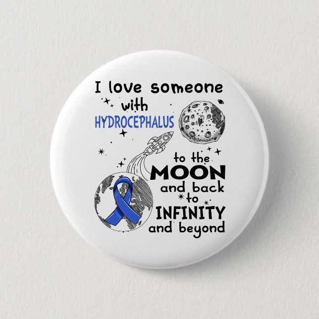 Ich Liebe Jemand mit Hydrocephalus Bewusstsein Button (Vorderseite)