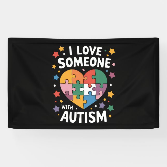 Ich Liebe jemandem mit Autismus Autismus-Bewusstse Banner (Horizontal)