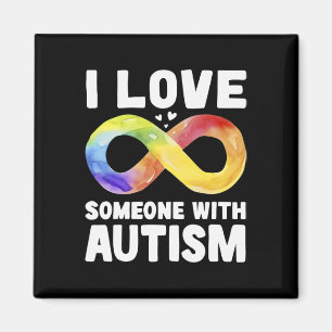 Ich Liebe jemandem mit Autismus Bewusstsein Rainbo Magnet
