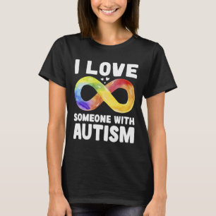 Ich Liebe jemandem mit Autismus Bewusstsein Rainbo T-Shirt