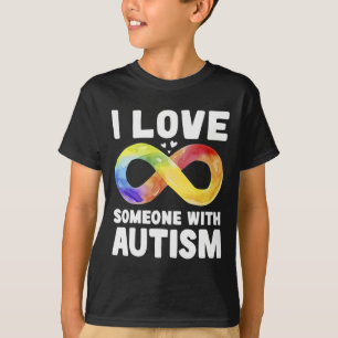 Ich Liebe jemandem mit Autismus Bewusstsein Rainbo T-Shirt