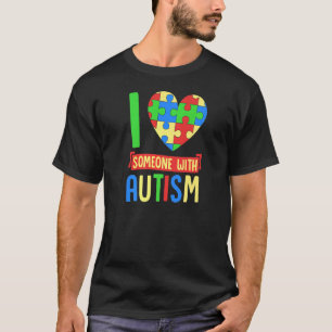 Ich Liebe jemandem mit Autismus-Bewusstseins-Puzzl T-Shirt