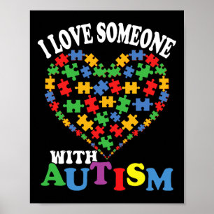 Ich Liebe jemandem mit Autismus Herzpuzzle 1 Poster