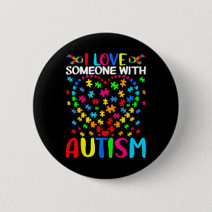 Ich Liebe jemandem mit Autismus Puzzle Herzanwalt  Button