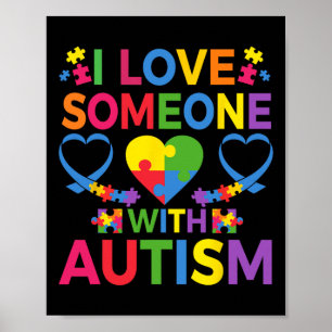 Ich Liebe jemandem mit Autismus Puzzle Herzanwalt Poster