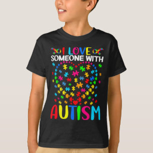 Ich Liebe jemandem mit Autismus Puzzle Herzanwalt  T-Shirt