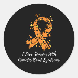 Ich Liebe jemanden mit Amniotic Band Syndrom Aware Runder Aufkleber