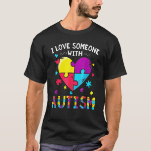 Ich liebe jemanden mit Autismus-Bewusstsein Herz L T-Shirt