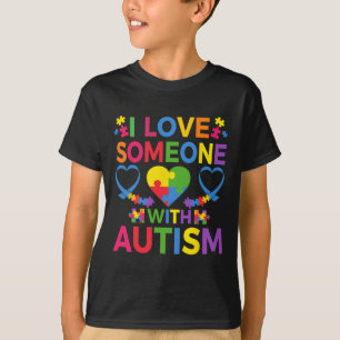 Ich Liebe jemanden mit Autismus Bewusstsein Puzzle T-Shirt