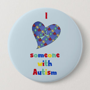 Ich liebe jemanden mit Autismus Button