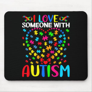 Ich liebe jemanden mit Autismus Puzzle Herz Anwalt Mousepad