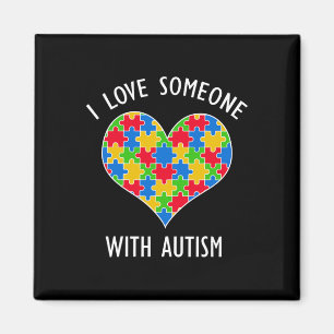 Ich liebe jemanden mit Autismus Puzzle Herz Bewuss Magnet