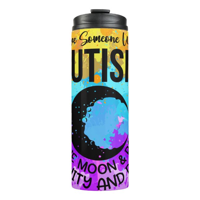 Ich Liebe jemanden mit Autismus Thermosbecher (Vorderseite)