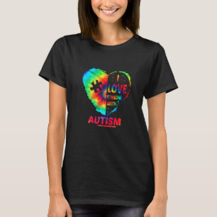 Ich liebe jemanden mit Autismus Tie Dye Autismus-B T-Shirt