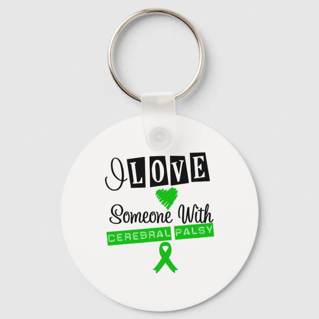 Ich Liebe jemanden mit Cerebral Palsy Schlüsselanhänger (Vorderseite)