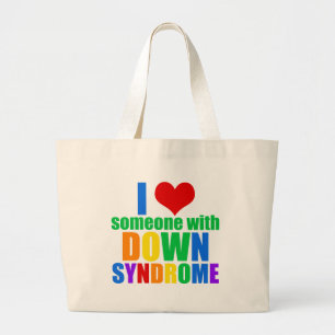 Ich Liebe jemanden mit Down-Syndrom Jumbo Stoffbeutel