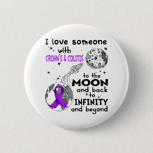 Ich Liebe jemanden mit Morbus und Colitis Bewussts Button