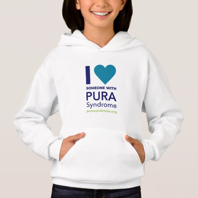 Ich LIEBE jemanden mit PURA Hoodie (Vorderseite)