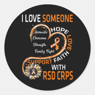 Ich Liebe jemanden mit RSD CRPS Bewusstsein Sonnen Runder Aufkleber