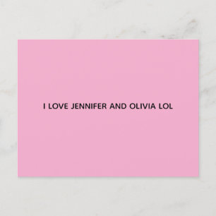 ICH LIEBE JENNIFER UND OLIVIA GRUßKARTE POSTKARTE