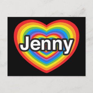 Ich liebe Jenny. Ich liebe dich Jenny. Herz Postkarte