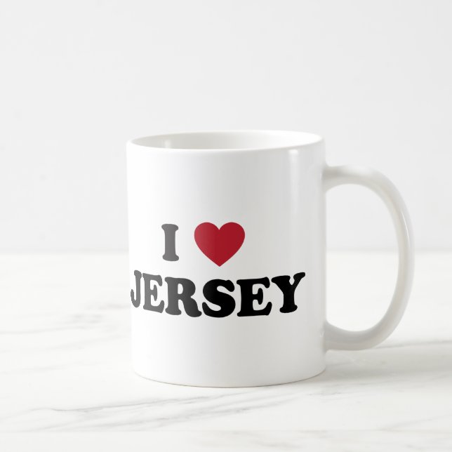 Ich liebe Jersey Kaffeetasse (Rechts)