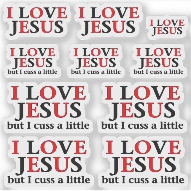 Ich Liebe Jesus, aber ich habe ein wenig lustige C Aufkleber (Vorderseite)