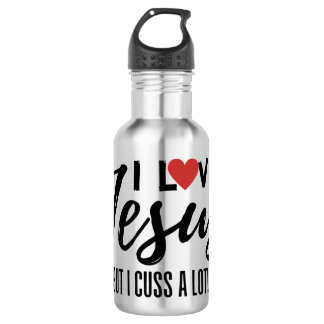 Ich Liebe Jesus (aber ich rede viel!) Edelstahlflasche