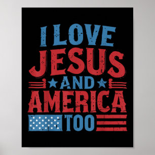 Ich liebe Jesus Amerika 4. Juli Christlicher Unabh Poster