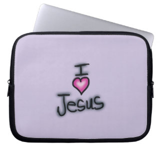 Ich liebe Jesus christlicher Spruch Laptopschutzhülle