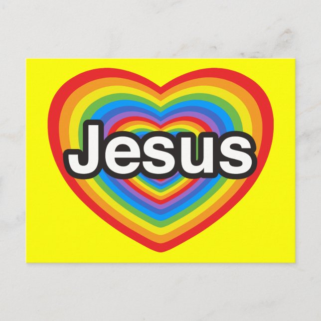 Ich Liebe Jesus. Ich Liebe dir Jesus. Herz Postkarte (Vorderseite)