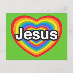 Ich Liebe Jesus. Ich Liebe dir Jesus. Herz Postkarte