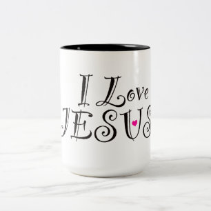 Ich liebe Jesus Inspirierender Spruch Zweifarbige Tasse