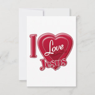 Ich liebe Jesus rotes Herz Dankeskarte