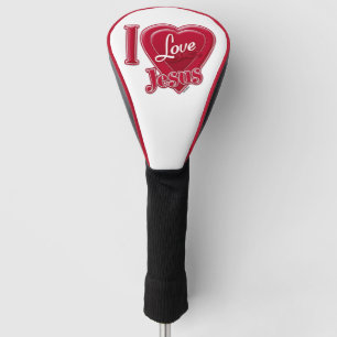 Ich liebe Jesus rotes Herz Golf Headcover