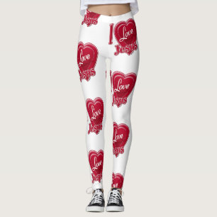 Ich liebe Jesus rotes Herz Leggings