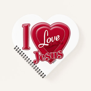 Ich liebe Jesus rotes Herz Notizbuch
