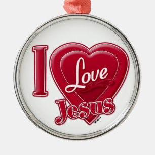 Ich liebe Jesus rotes Herz Ornament Aus Metall