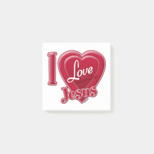 Ich liebe Jesus rotes Herz Post-it Klebezettel