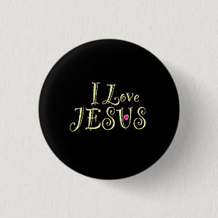 „Ich liebe Jesus“ Schwarz Button