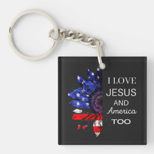Ich Liebe Jesus und Amerika auch,4. Juli T - Shirt Schlüsselanhänger