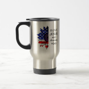 Ich Liebe Jesus und auch Amerika Reisebecher