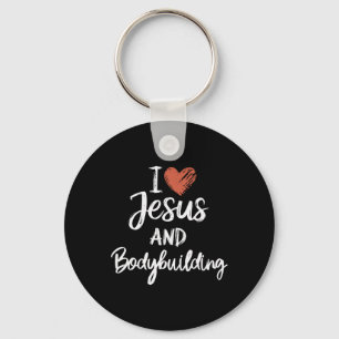Ich Liebe Jesus und Bodybuilding Christliche relig Schlüsselanhänger