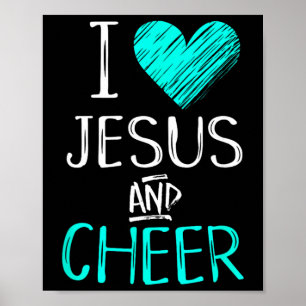 Ich liebe Jesus und Cheer christliches Cheerleadin Poster