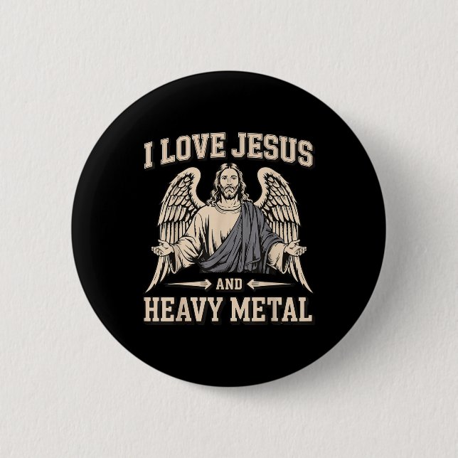 Ich liebe Jesus und Heavy Metal 3  Button (Vorderseite)