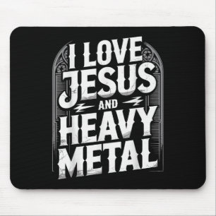 Ich liebe Jesus und Heavy Metal Mousepad