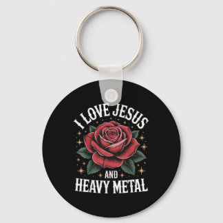 Ich liebe Jesus und Heavy Metal Schlüsselanhänger
